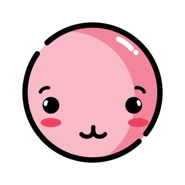 Kawaii baş sevimli yumuşak yüz vektör çizim ile