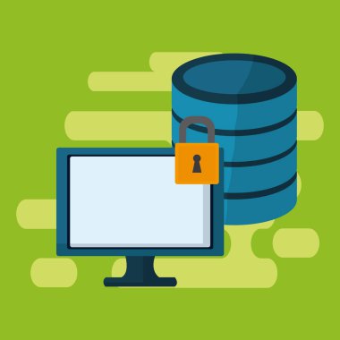 Veri merkezi bilgisayar vektör çizim grafik tasarım