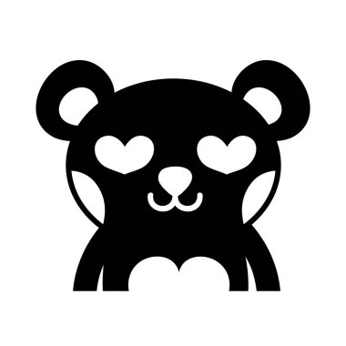 siluet ayı sevimli vahşi hayvan vektör çizim âşık