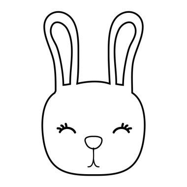 satır sevimli tavşan baş vahşi hayvan vektör çizim