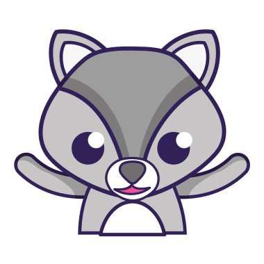 mutlu fox sevimli vahşi hayvan vektör çizim