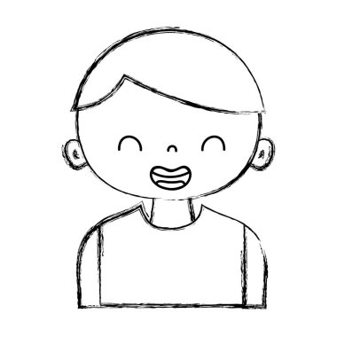 Şekil gülümseme çocuk t-shirt ve saç şekli vektör çizim ile