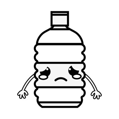 satır üzgün ve ihale şişe etmek kawaii vektör çizim