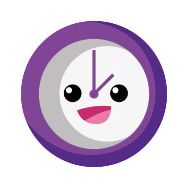 mutlu daire saat kawaii karikatür vektör çizim