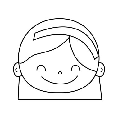 satır avatar kız baş saç modeli ve kafa bandı vektör çizim ile