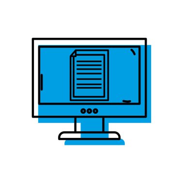 Elektronik belge bilgi bilgisayar teknoloji vektör çizim içinde