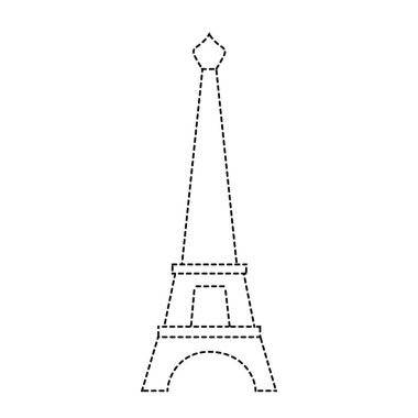 Şekil noktalı Eyfel Kulesi paris yolculuk tatil vektör çizim