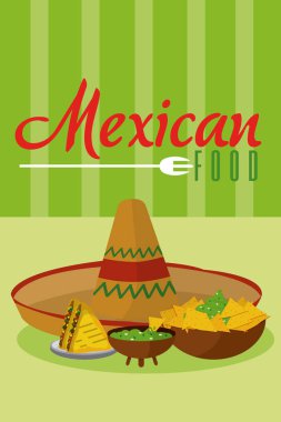 Meksika yemeği menü kartı vektör çizim grafik tasarım