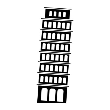kontur leaning tower of pisa yolculuk tatil vektör çizim