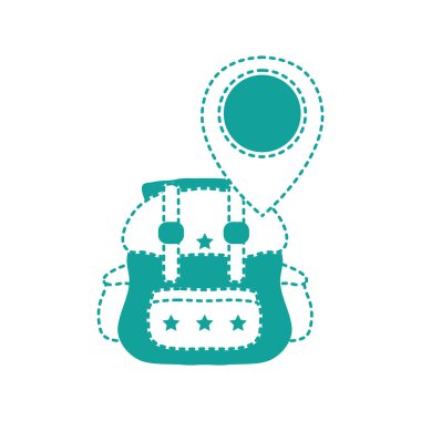 noktalı şekli sırt çantası travel ile konum sembol tasarlamak vektör