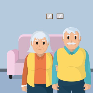 Şirin dedesi Çift Oda vektör çizim grafik tasarım