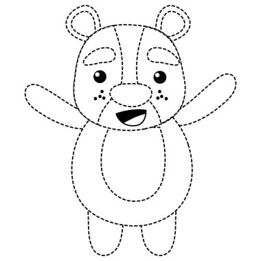 noktalı şekil şirin ve neşeli ayı vahşi hayvan vektör çizim