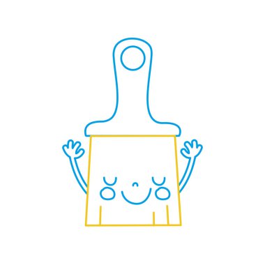 siluet kawaii mutlu fırça nesne silah vektör çizim ile