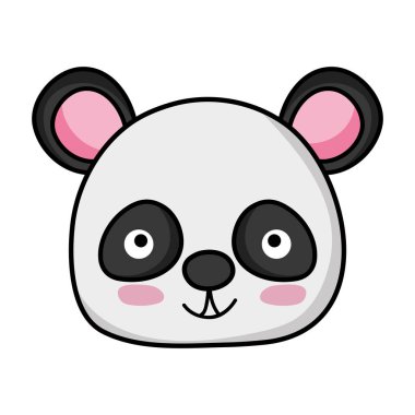 mutlu panda vahşi hayvan vektör çizim kafa