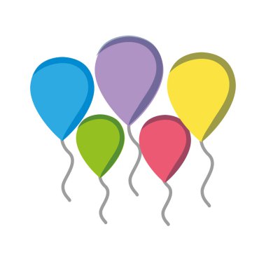 Balonlar nesneleri dekorasyon kutlama tasarlamak vektör için