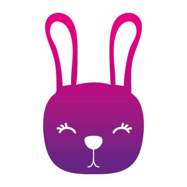 renk siluet sevimli tavşan baş vahşi hayvan vektör çizim