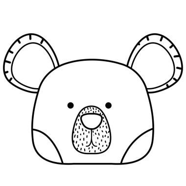 vahşi hayvan vektör çizim satırı sevimli ayı baş