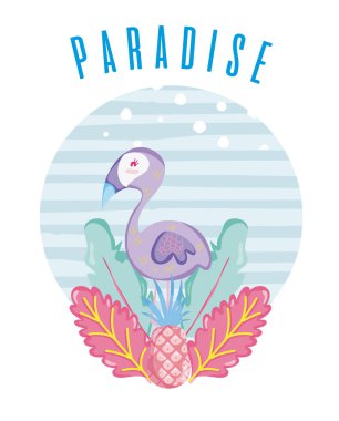 Tropik cenneti konsept tasarım vektör çizim grafik