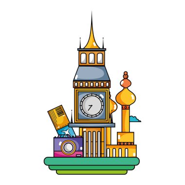 büyük ben ve Moskova tatil yolculuk vektör çizim