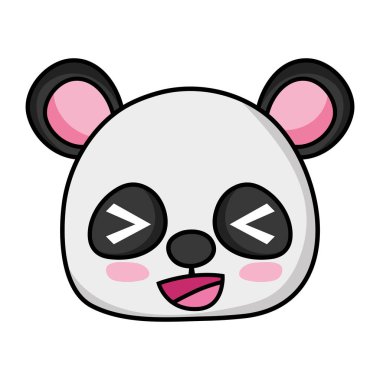 neşeli panda vahşi hayvan vektör çizim kafa