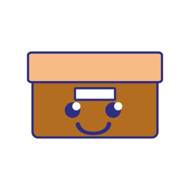 tam renkli gülümseme kutusu arşiv kawaii karikatür vektör çizim