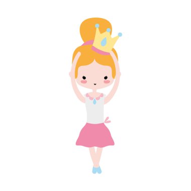 taç tasarım vektör çizim ile bale dans kızı