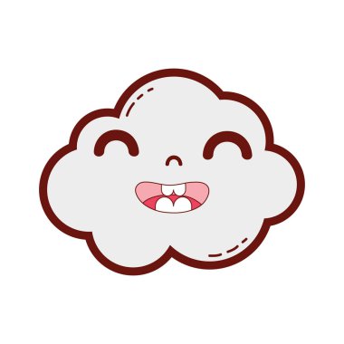 çizgi rengi mutlu ve sevimli bulut kawaii hava vektör çizim