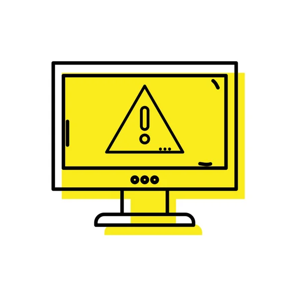 Vorsicht Emblem Alarm Innerhalb Computertechnologie Vektor Illustration — Stockvektor