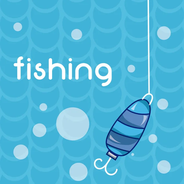 Gancio Pesca Mare Sport Vettore Illustrazione Grafica — Vettoriale Stock