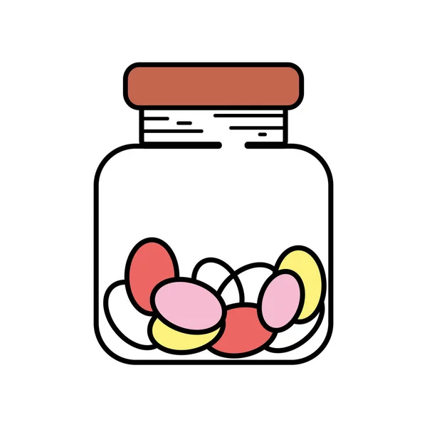 糖果杏仁甜点水晶罐子向量例证 — 图库矢量图片