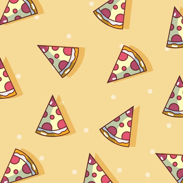 Pizza Vzor Pozadí Kreslené Vektorové Ilustrace Grafický Design — Stockový vektor