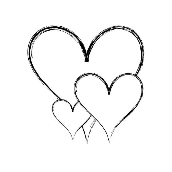 Σχήμα Καρδιές Πάθος Τέχνη Διακόσμησης Σχεδιασμό Εικονογράφηση Φορέα — Διανυσματικό Αρχείο