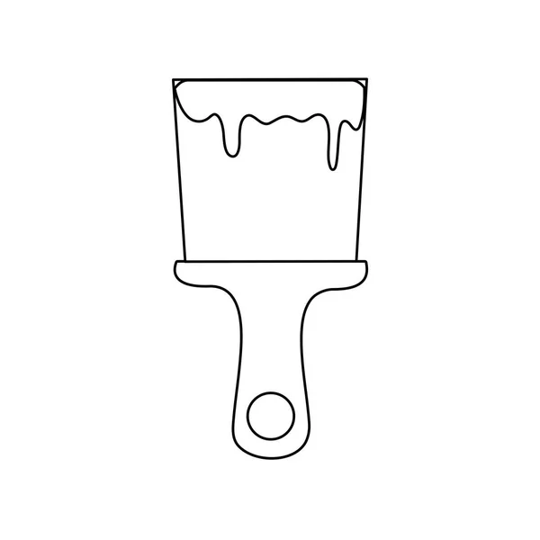 Outil Brosse Ligne Pour Peindre Illustration Vectorielle Conception Maison — Image vectorielle