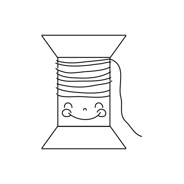 ライン可愛いかわいい幸せスレッド オブジェクトのベクトル図 — ストックベクタ