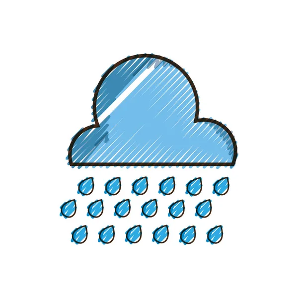 Reszelt Felhő Eső Természetes Időjárás Vektoros Illusztráció — Stock Vector