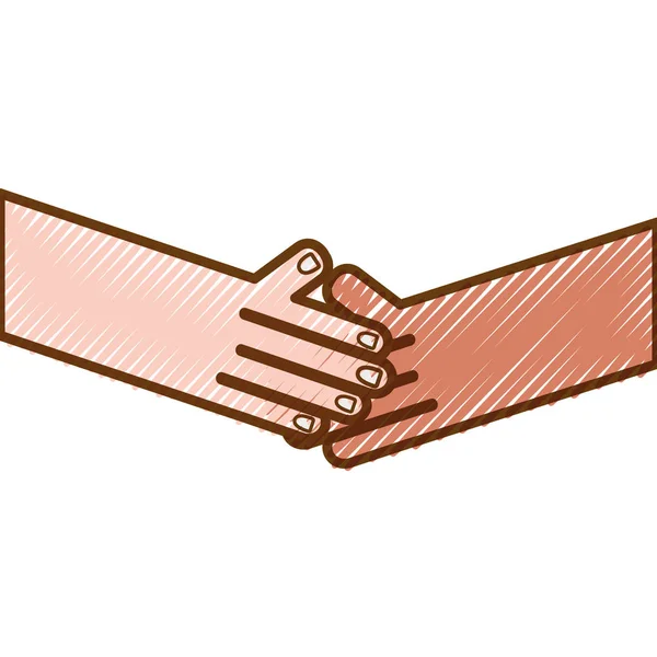 Grated Humans Shaking Hands Fingers Nails Vector Illustration — Stock Vector
