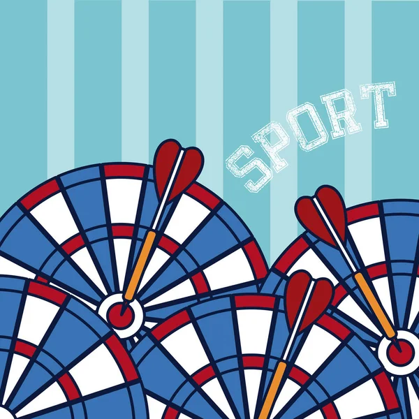 Darts Sport Concept Vector Illustration Graphic Design — Stock Vector