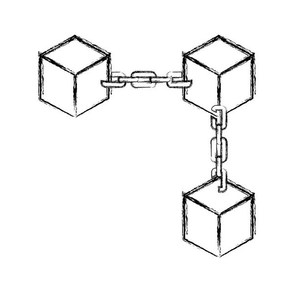 Würfelform Des Geometrischen Und Abstrakten Themas Isolierte Designvektorillustration — Stockvektor