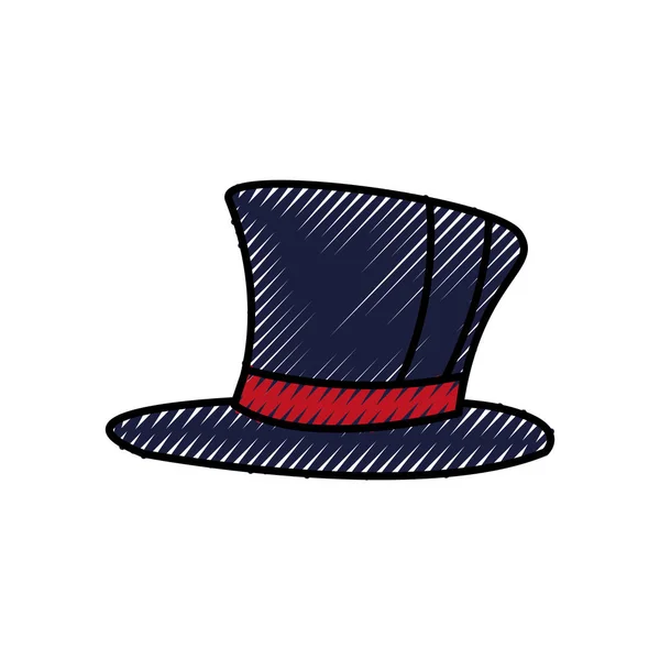 Chapeau Costume Tissu Thème Accessoire Design Isolé Illustration Vectorielle — Image vectorielle