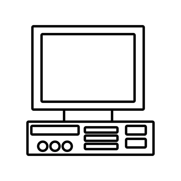 Linie Computer Technologie Elektronik Objekt Design Vektor Illustration — Stockvektor