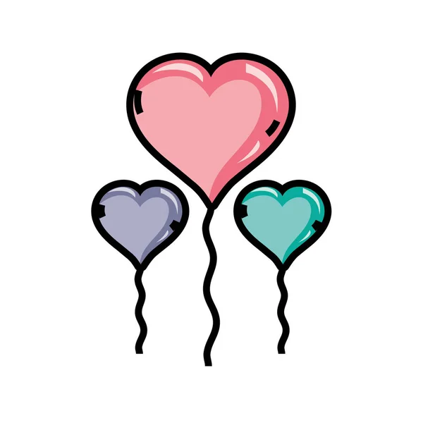 Ballons Pour Façonner Coeur Design Décoration Vectoriel Illustration — Image vectorielle