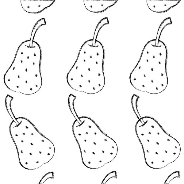 Figure Délicieuse Poire Fruit Biologique Fond Conception Vectoriel Illustration — Image vectorielle