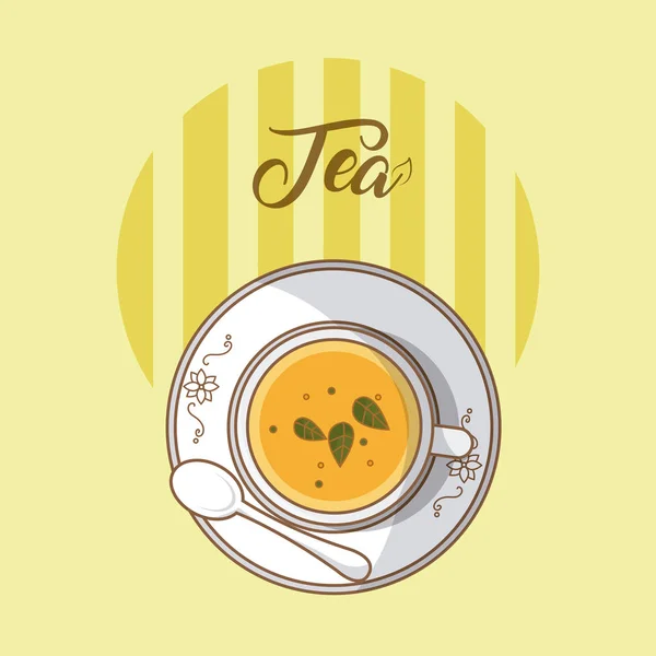 茶热杯矢量插图图形图标 — 图库矢量图片