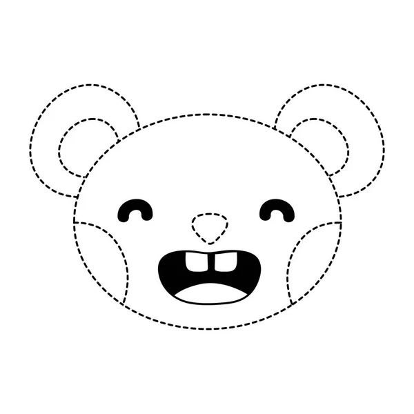 Pontilhado Shapesmile Urso Cabeça Bonito Animal Vetor Ilustração —  Vetores de Stock
