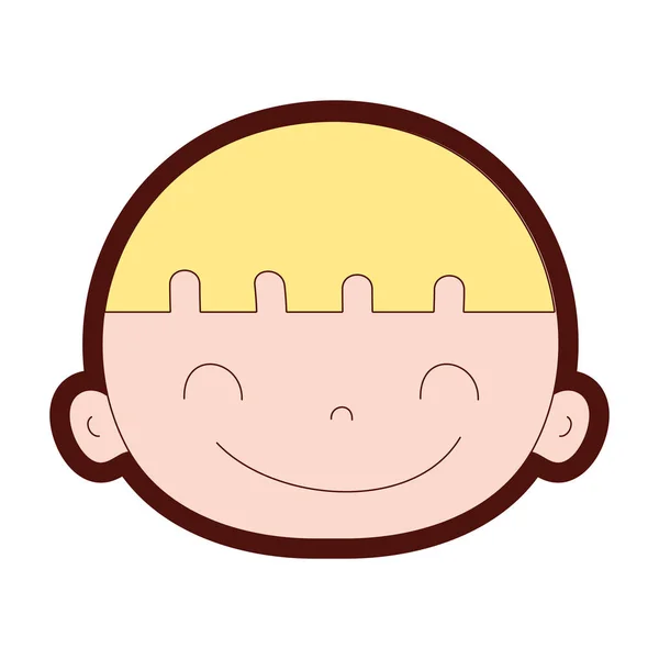 髪のライン色幸せアバター少年ヘッド ベクトル イラスト — ストックベクタ