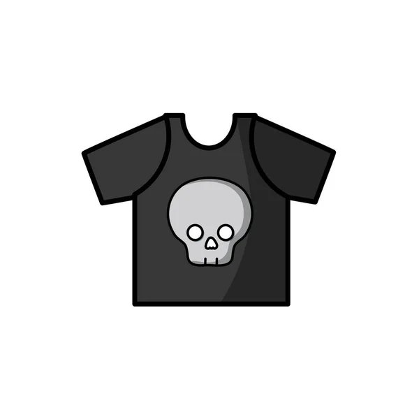 Shirt Rocha Com Desenho Crânio Casul Roupas Vetor Ilustração — Vetor de Stock