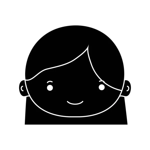 Περίγραμμα Avatar Κορίτσι Κεφάλι Κόμμωση Εικονογράφηση Διάνυσμα — Διανυσματικό Αρχείο