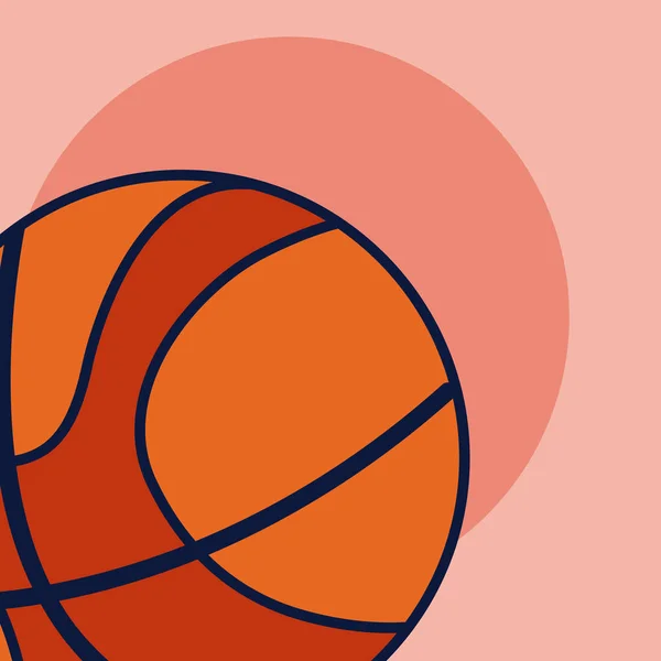Baloncesto Deporte Pelota Sobre Fondo Rojo Vector Ilustración Diseño Gráfico — Vector de stock