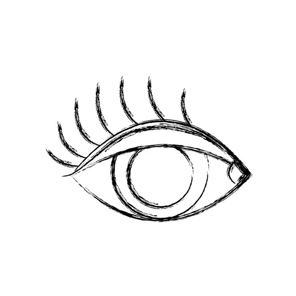 Рисунок Глаз Зрения Векторной Иллюстрацией Стиле Ресниц — стоковый вектор