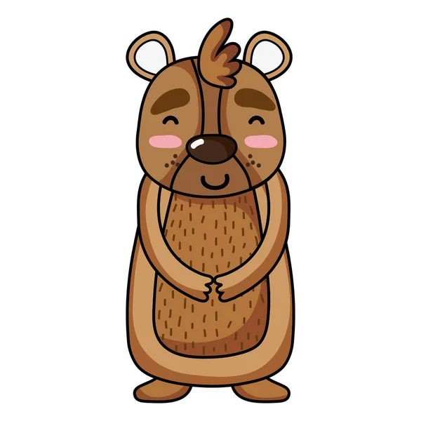 かわいい 幸せなクマの野生動物のベクトル図 — ストックベクタ